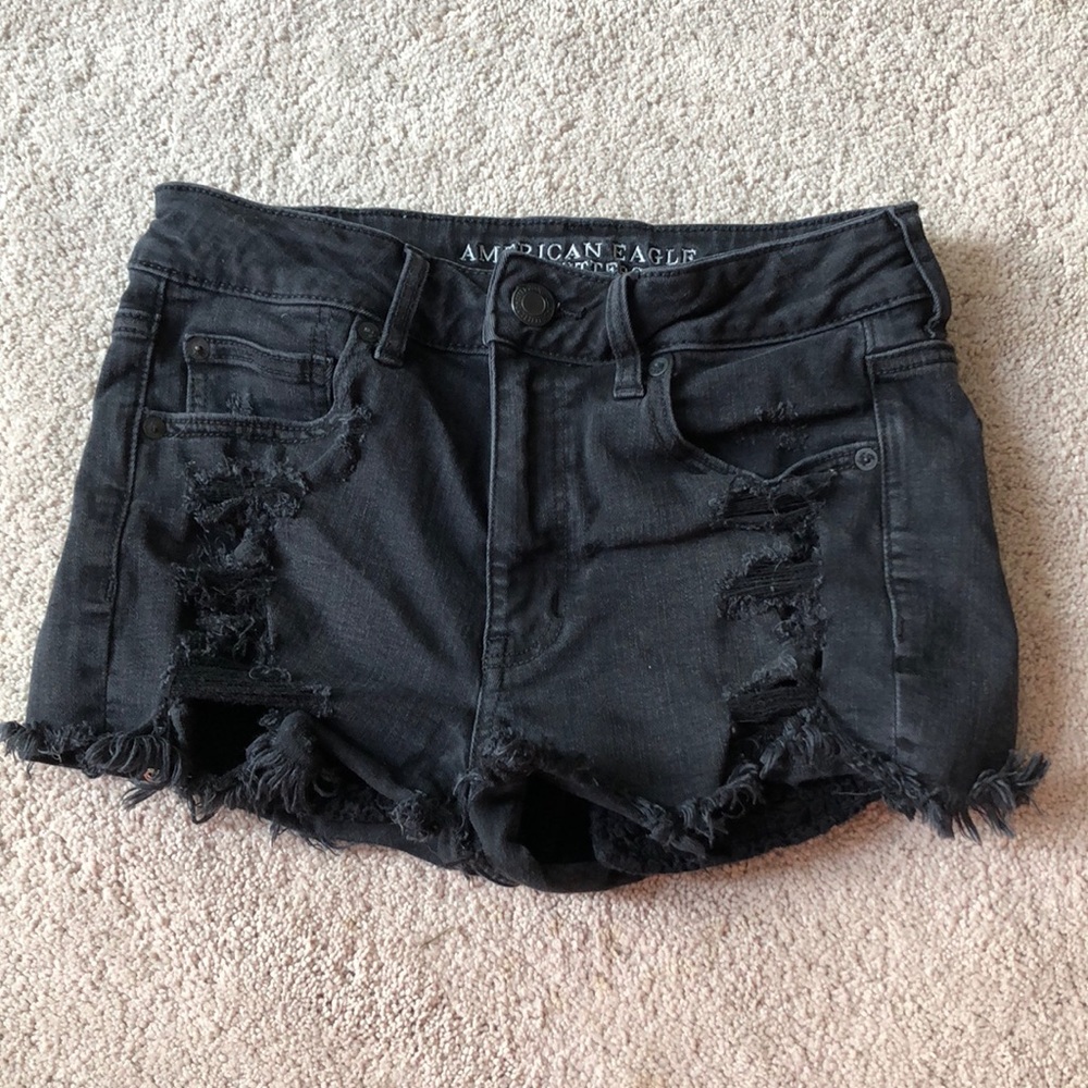 Black Ripped Shorts